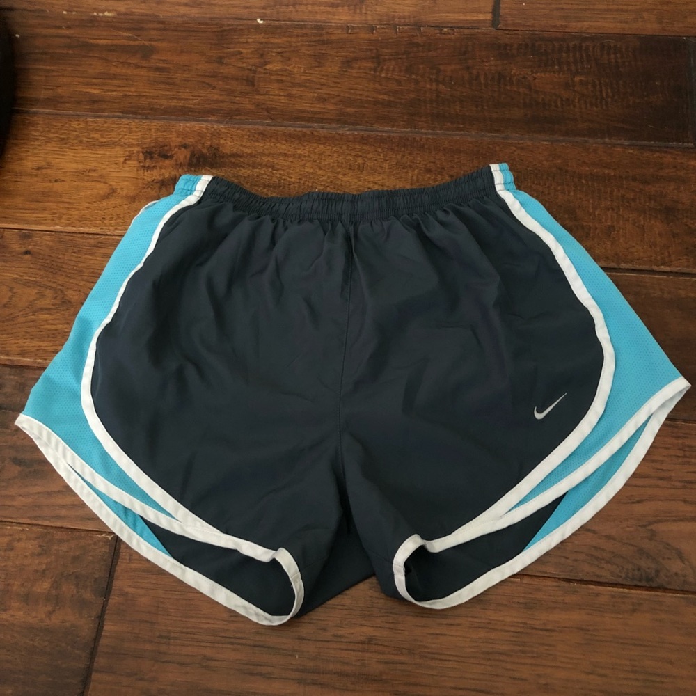 Woman’s Nike Dri-fit athletic shorts grey & blue